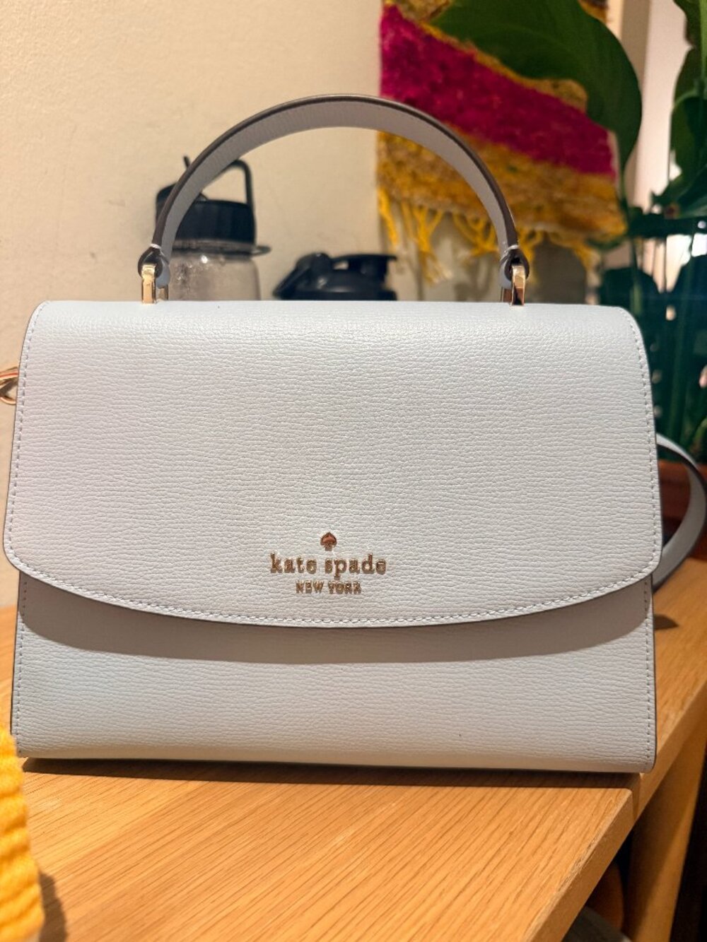 Kate Spade Darcy Top Handle Satchel Pale Hydra Leather NWT